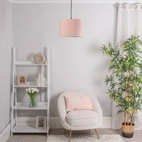 ValueLights | Nesting Fabric Drum Light Shades in Blush Pink | Lamp Shades, Home Décor & Improvement Essential | Pack of 3 | 3 Sizes (S/M/L) | Includes Bulb [3000K Warm White] | 300mm Shade Width