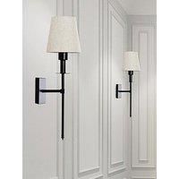 Rechargeable Easy Fit Wall Light Fabric Shade Living Room Bedroom Lamps + Remote