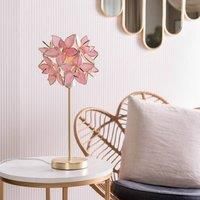 Gold StemTable Lamp Light 3D Glass Flower Lampshade Living Room Bedroom Lights