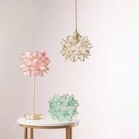 Gold StemTable Lamp Light 3D Glass Flower Lampshade Living Room Bedroom Lights