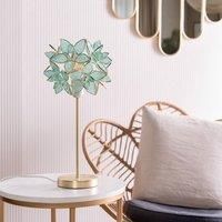 Gold StemTable Lamp Light 3D Glass Flower Lampshade Living Room Bedroom Lights