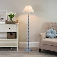 ValueLights | Powder Blue Bobbin Stem Standing Floor Lamp with Green Trim Scallop Shade | Floor Lamps & Torchieres, Home Décor & Improvement Essential