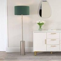 ValueLights | Brushed Chrome Single Stem Rotary Dimmer Switch Floor Lamp with Forest Green Drum Shade | Floor Lamps & Torchieres, Home Décor & Improvement Essential