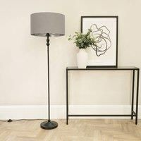 ValueLights | Black Metal Candlestick Floor Lamp with Grey/Chrome Drum Shade Living Room Light | Floor Lamps, Home Décor & Improvement Essential