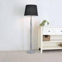 ValueLights | Traditional Grey Wood Candlestick Floor Lamp with Black Tapered Shade for Living Room | Floor Lamps, Home Décor & Improvement Essential
