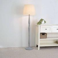 ValueLights | Traditional Grey Wood Candlestick Floor Lamp with Beige Tapered Shade for Living Room | Floor Lamps, Home Décor & Improvement Essential