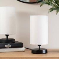 2x Touch Table Lamps Black Dimmer Light Base Lampshade Bedroom Bedside Lights