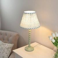 Sage Green Bobbin Table Lamp Pleated Shade Bedroom Living Room Light LED Bulb