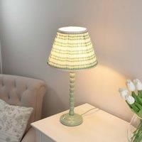 Sage Green Bobbin Table Lamp Pleated Shade Bedroom Living Room Light LED Bulb