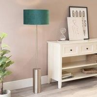 ValueLights | Brushed Chrome Single Stem Rotary Dimmer Switch Floor Lamp with Forest Green Velvet Shade | Floor Lamps & Torchieres, Home Décor & Improvement Essential | Includes Bulb