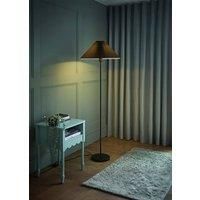 ValueLights | Black Metal Single Stem Standing Floor Lamp with Pleated Lampshade | Floor Lamps & Torchieres, Home Décor & Improvement Essential | Includes Bulb
