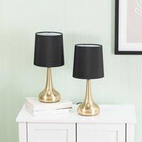 Pair of Touch Table Lamps Lampshades Bedside Lights Reading Lamps Living Room