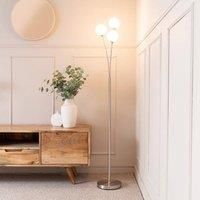 Velika 3 Arm Opaque Globe Floor Lamp Light with LED Bulbs