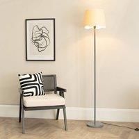 ValueLights | Tripod Grey Wood Floor Lamp with White Trim Scallop Shade Living Room Lounge Light | Floor Lamps, Home Décor & Improvement Essential
