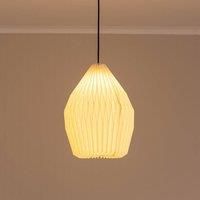 ValueLights | Easy Fit White Geometric Origami Teardrop Paper Pleated Light Shade Living Room Bedroom Lampshade | Shades, Home Décor & Improvement Essential | Included LED Bulb | 295mm Shade Width