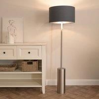 ValueLights | Lexy Chrome Dimmable Floor Lamp with Charcoal & Chrome Inner Shade & Warm White Bulb | Floor Lamps, Home Décor & Improvement Essential