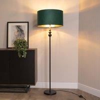 ValueLights | Marissa Black Floor Lamp with Green Velvet & Gold Inner Shade & Warm White Bulb | Floor Lamps, Home Décor & Improvement Essential