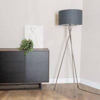 ValueLights | Camden Tripod Floor Lamp Chrome with Charcoal & Chrome Inner Shade | Floor Lamps, Home Décor & Improvement Essential