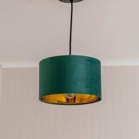 ValueLights | Reni Large Pendant Shade Green Velvet & Gold Inner with Warm White Bulb | Shades, Home Décor & Improvement Essential | Light Bulb Included