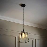 Susie Glass Lantern Lamp Shade Single Pendant Hanging Ceiling Light Fitting LED