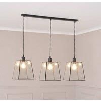 ValueLights | Susie Glass Lantern Lamp Shade 3 Drop Matte Black Diner Ceiling Pendant Light | Shades, Home Décor & Improvement Essential
