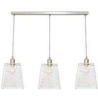 ValueLights | Susie Glass Lantern Lamp Shade 3 Drop Brushed Chrome Diner Ceiling Pendant Light | Shades, Home Décor & Improvement Essential