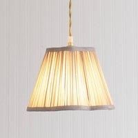 ValueLights | Loralei Light Grey Large Pleated Faux Silk Scallop Easy Fit Lamp Shade with Bulb | 355mm Shade Width