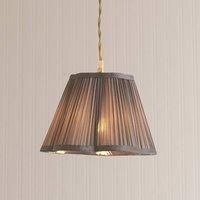 ValueLights | Loralei Dark Grey Small Pleated Faux Silk Scallop Easy Fit Lamp Shade with Bulb