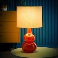 ValueLights | Maguire Burnt Orange Glass Table Lamp with Natural Shade