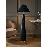 Velvet Midi Floor Lamp Standard Living Room Light Cone Shade Gold Free Standing