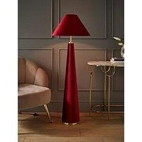 Velvet Midi Floor Lamp Standard Living Room Light Cone Shade Gold Free Standing