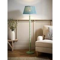 Valuelights Bobbin Bobbles Floor Lamp With Leaf Pleated Tapered Lamp Shade