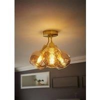 Cluster Ceiling Light Fitting 3 Way Glass Globe Sahdes Bubble Lights Living Room