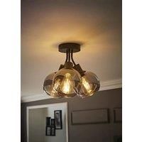 Cluster Ceiling Light Fitting 3 Way Glass Globe Sahdes Bubble Lights Living Room
