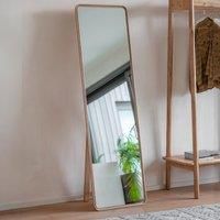 Kingsly Extra Large Rounded Rectangle Cheval Mirror  Light Wood