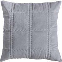 Crossland Grove Quilted Cotton Velvet Cushion Grey 450x450mm