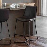 Hawkley Faux Leather Bar Stool  Charcoal (Set of 2)