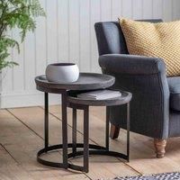 Quebec Mango Wood Nest of 2 Tables - Grey