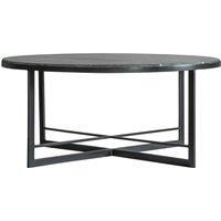 Frank Hudson Gallery Direct Necton Round Coffee Table Black with Marble Top
