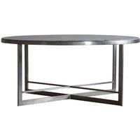 Frank Hudson Gallery Direct Necton Round Coffee Table Silver with Marble Top