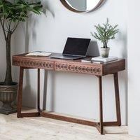 Boi Mango Wood 2 Drawer Desk  Brown
