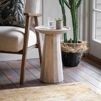 Solid Wood Side Table with White Wash Finish - Caspian House