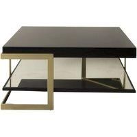 Vinicius 90cm Square Glass Coffee Table - Black
