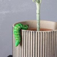 Caterpillar Plant Pot Hanger Small Green Gift Idea Stocking Filler Handpainted