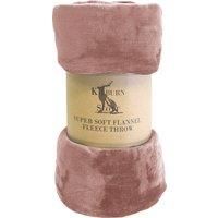 Crossland Grove Rolled Flannel Fleece Blush 1400x1800mm