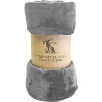Crossland Grove Rolled Flannel Fleece Silver 1400x1800mm