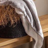 Crossland Grove Ashfield Sherpa Throw Silver 1400x1700mm