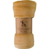 Crossland Grove Rolled Flannel Fleece Camel 1400x1800mm