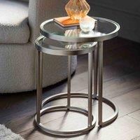 Gallery Direct Rowe 2 Piece Nest of Tables Silver 45cm H X 40cm W X 40cm D