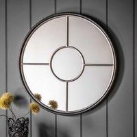 Gallery Direct Raywood Round Mirror Silver 800X35X800Mm